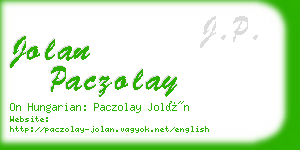 jolan paczolay business card